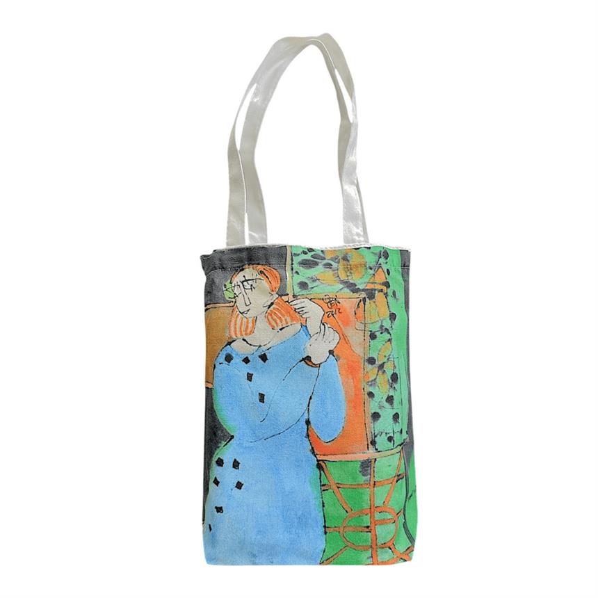 閻振瀛-藍衣少女手提袋